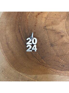 RETIRED James Avery 2024 Stacked Year Charm, Sterling Silver